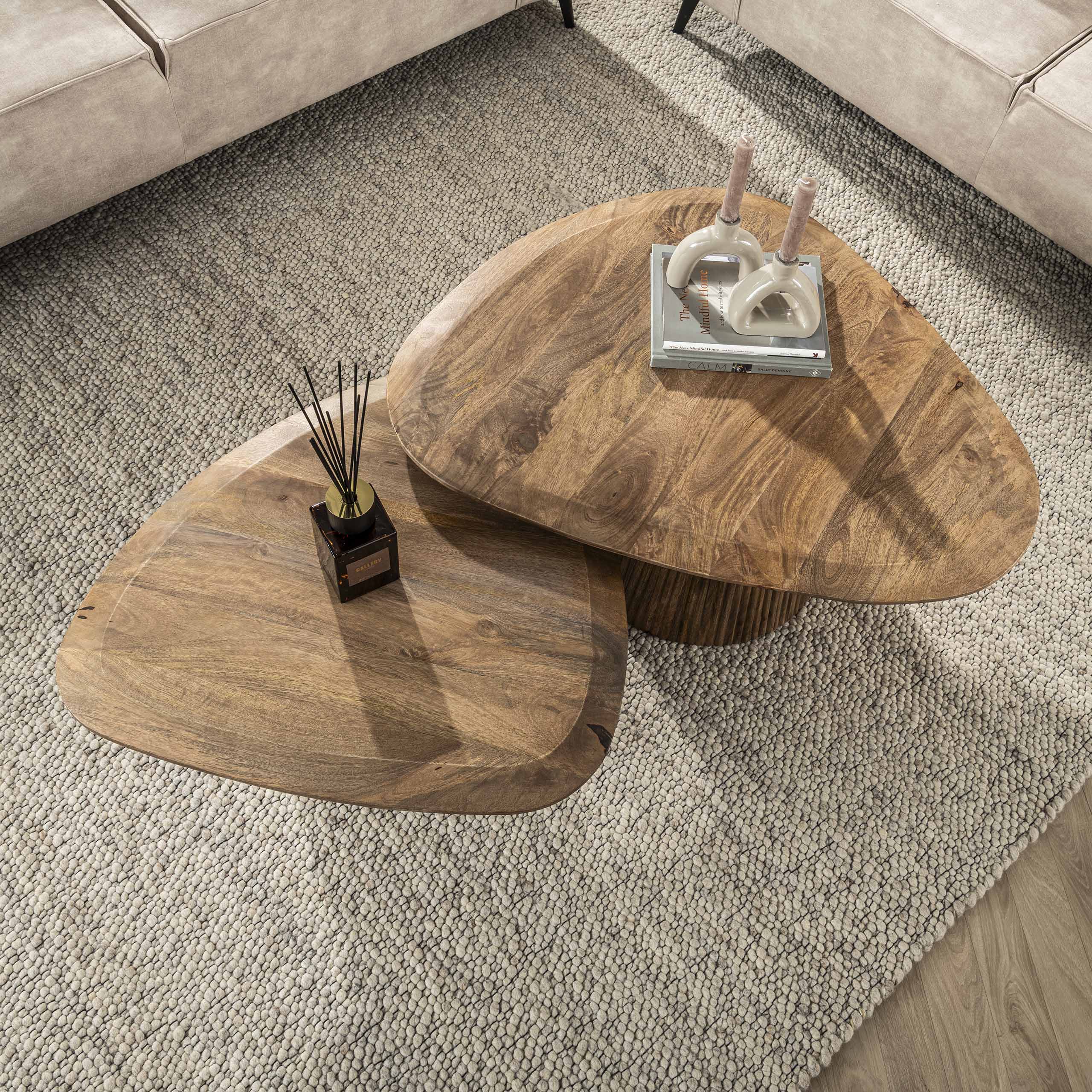 Salontafel set/2 Wave driehoekig blad